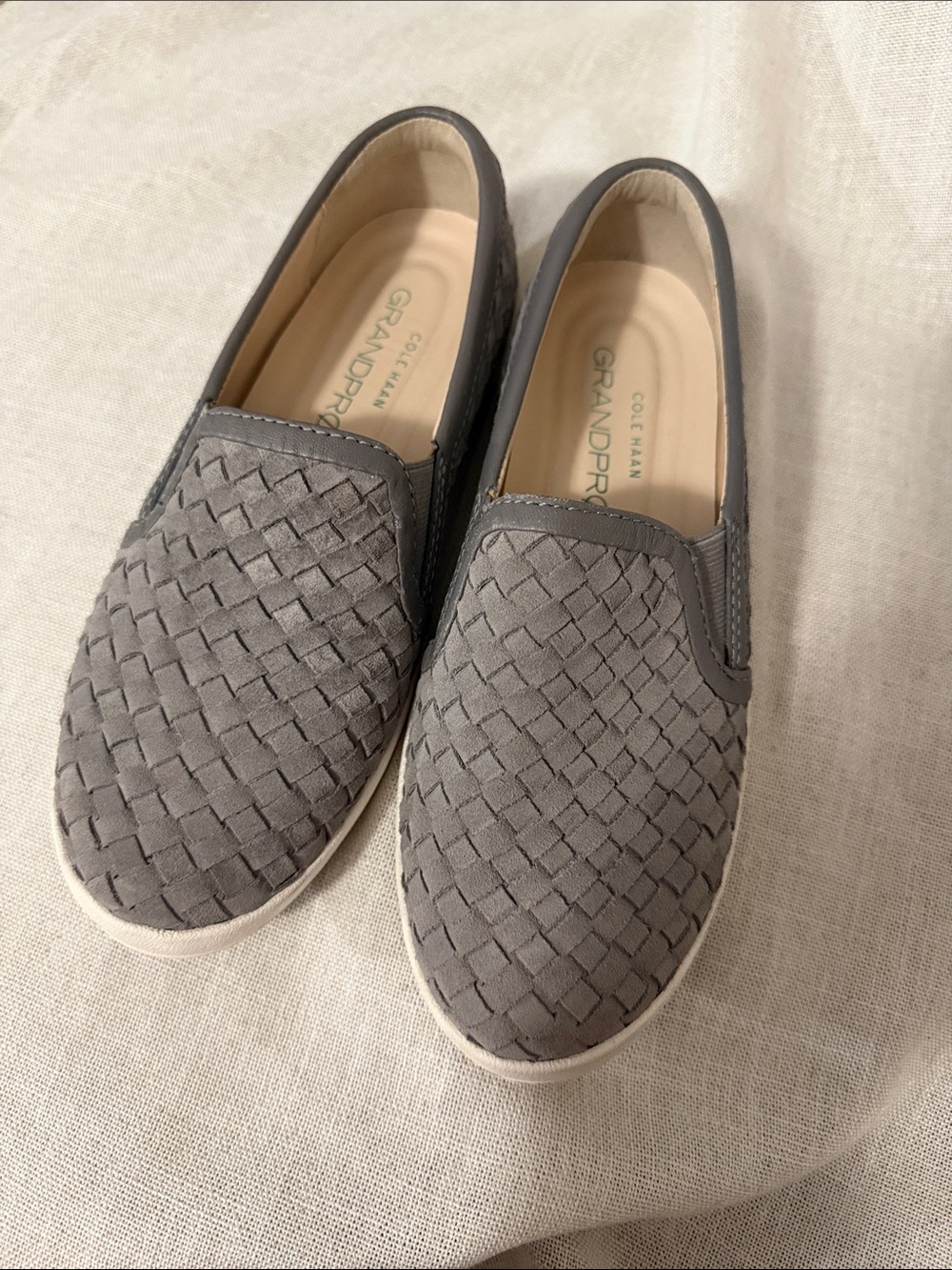 Cole Haan Gray Woven Slip-On Sneakers